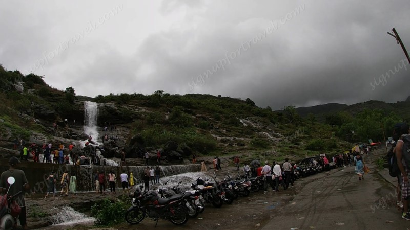 At Bhaja Waterfall- lonavala cycling bhaja and karla caves