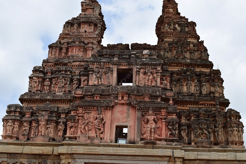 Damaged gopuram of the Vitthala temple