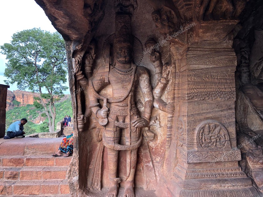 Vishnu in standing position in Cave 3 at Badami