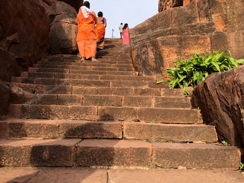 Stairs leading to Cave 2 at Badami