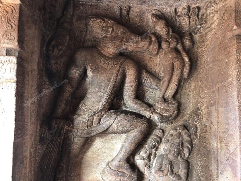 Varaha avatar of Vishnu inside Cave 2 at Badami