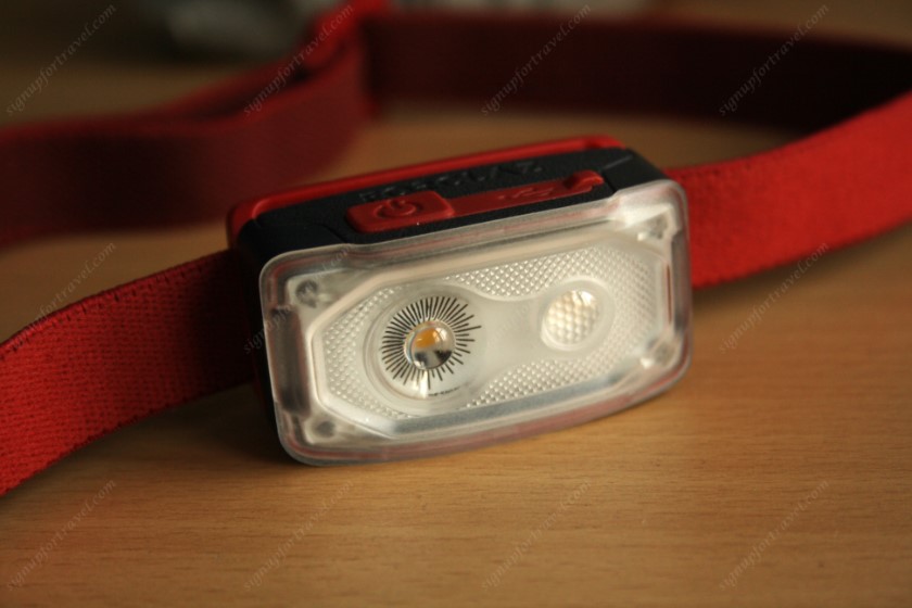 Decathlon head torch 100 lumens BIVOUAC 500 Red - front view