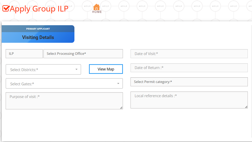 How to get ILP for Arunachal Pradesh - Visiting details section