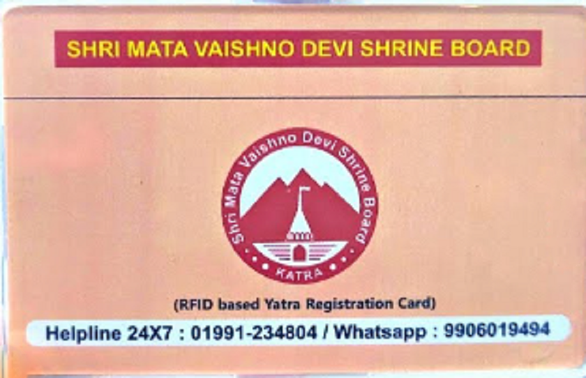 RFID Issued Yatra Registration Card Vaishno Devi