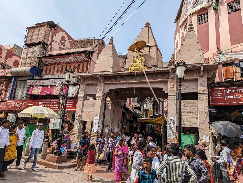 At one of the gates leading to Kashi Vishwanath Temple Varanasi