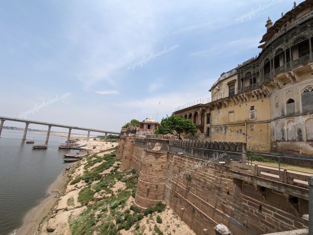 Side view of Ramnagar Fort as seen from Ganga River side - Varanasi