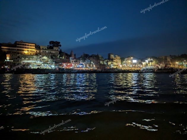 Crowd at Dashashwamedh ghat Varanasi for evening Ganga Aarti