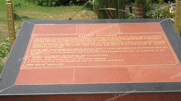 Information board at Wat Thai Sarnath
