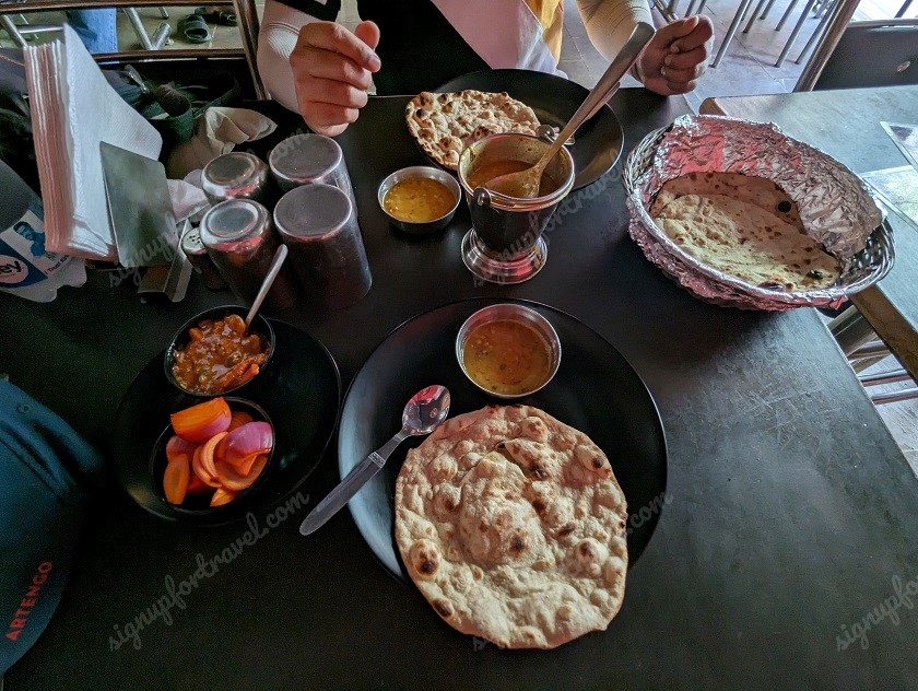 A simple lunch - Dal and roti at Banarasi Tadka - Varanasi