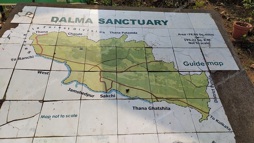 Guide map of Dalma Wildlife Sanctuary